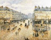 Camille Pissarro Theater Square, the French rain oil painting artist